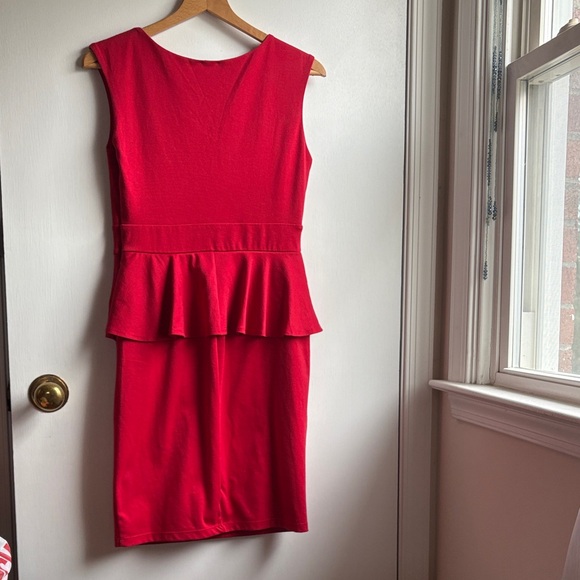 Enfocus Studio Vibrant Red Peplum Mini Dress - Picture 6 of 10